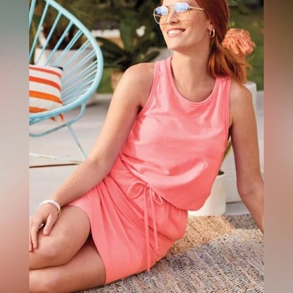 Sundry Coral Mini Dress - Picture 1 of 13